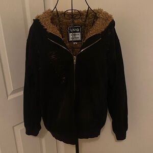 Always On Time Women's Black Jacket with Tan Lining